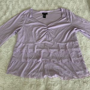 Lane Bryant Lavender Purple Ruffled Blouse